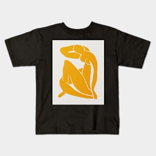 Blue nude, Yellow, Henri Matisse abstract art Kids T-Shirt